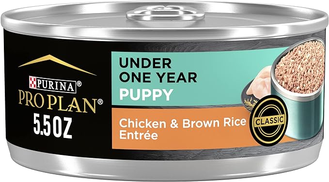 Purina Pro Plan Wet Puppy Food, Chicken and Brown Rice Entree - (Pack of 24) 5.5 oz. Cans