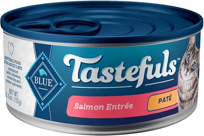 Blue Buffalo Tastefuls Wet Cat Food Paté, Made with Natural Ingredients | Salmon Entrée, 5.5-oz. Cans (24 Count)