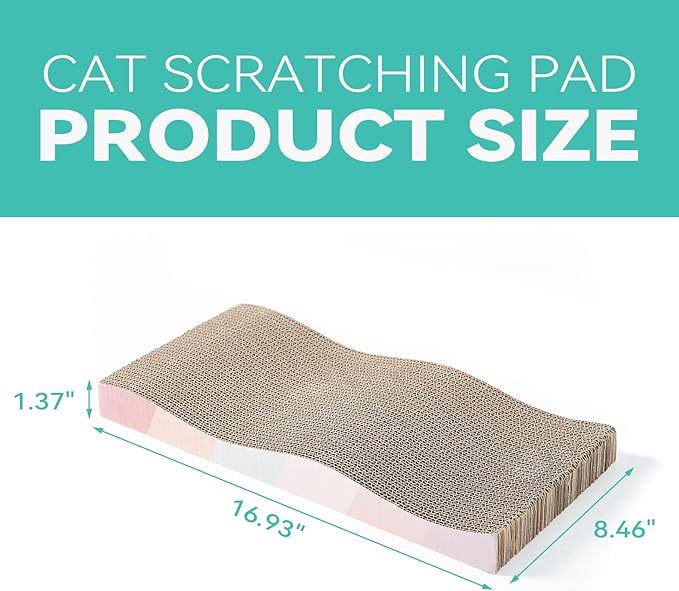 Cat Scratch Pad Cardboard cat scratchers for Indoor Cats Reversible Large Wide Corrugated with Catnip(1pcs)