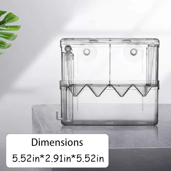 Fish Breeding Box Aquarium Fish Tank Hatchery Incubator Breeder Box Fish Breeding Tanks Acrylic White Breeder Isolation Divider Hatching Boxes with Suction Cups