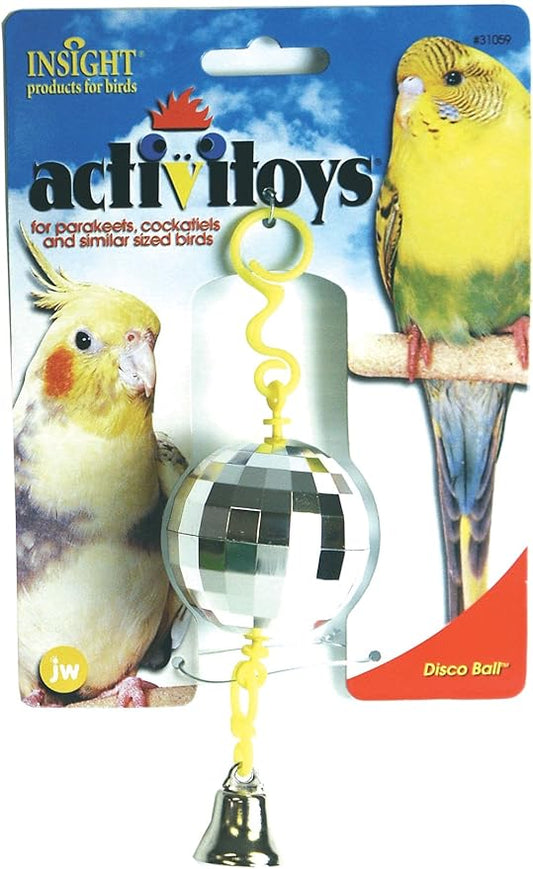 JW Pet Company Activitoy Disco Ball Small Bird Toy, Colors Vary