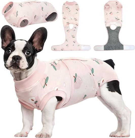 Kuoser Recovery Suit for Dogs Cats After Surgery, Professional Pet Recovery Shirt Dog Abdominal Wounds Bandages, Substitute E-Collar & Cone,Prevent Licking Dog Onesies Pet Surgery Recovery Suit