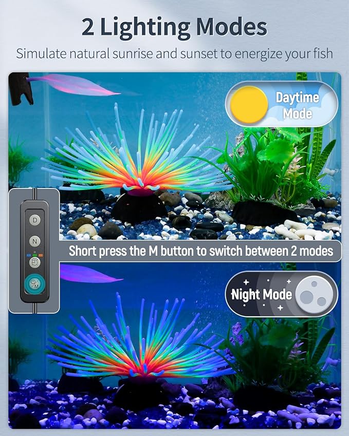 Pawfly 26W Aquarium LED Light for 36 to 48 Inch Fish Tanks Extendable Fish Tank Light Adjustable Timer Brightness