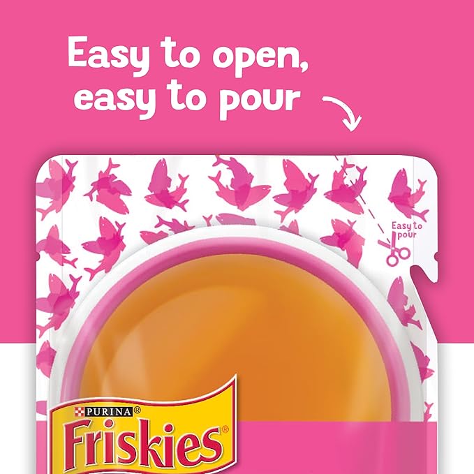 Purina Friskies Lil' Gravies Savory Salmon Flavor Cat Food Complement Lickable Cat Treats - (Pack of 16) 1.55 oz. Pouches