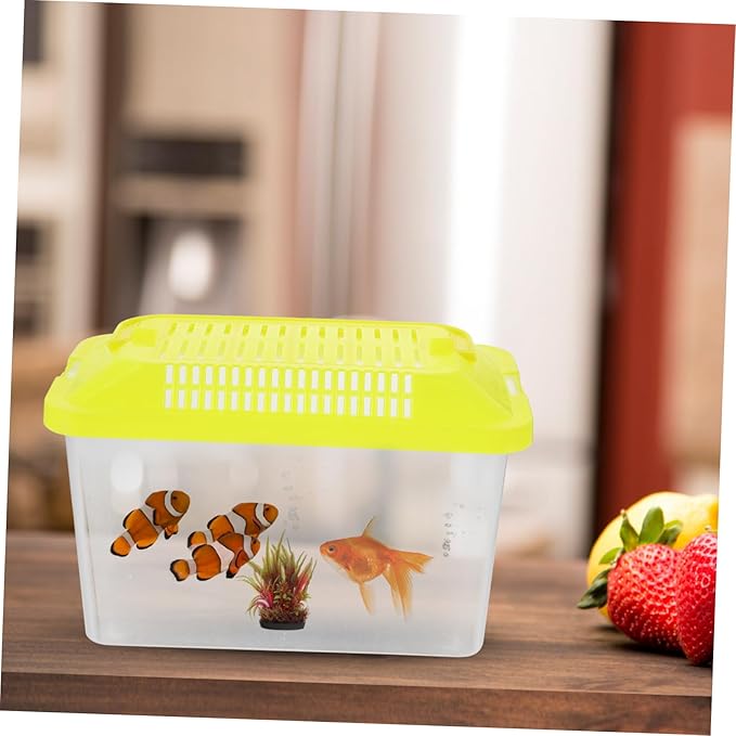 3pcs Plastic Turtle Fish Tank Reptiles Amphibia Acrylic Reptile Cage Reptile Breeding Box Reptile Terrarium Pet Hamster Box Reptile Feeding Box Reptile Feeding Tank Pet House Mini