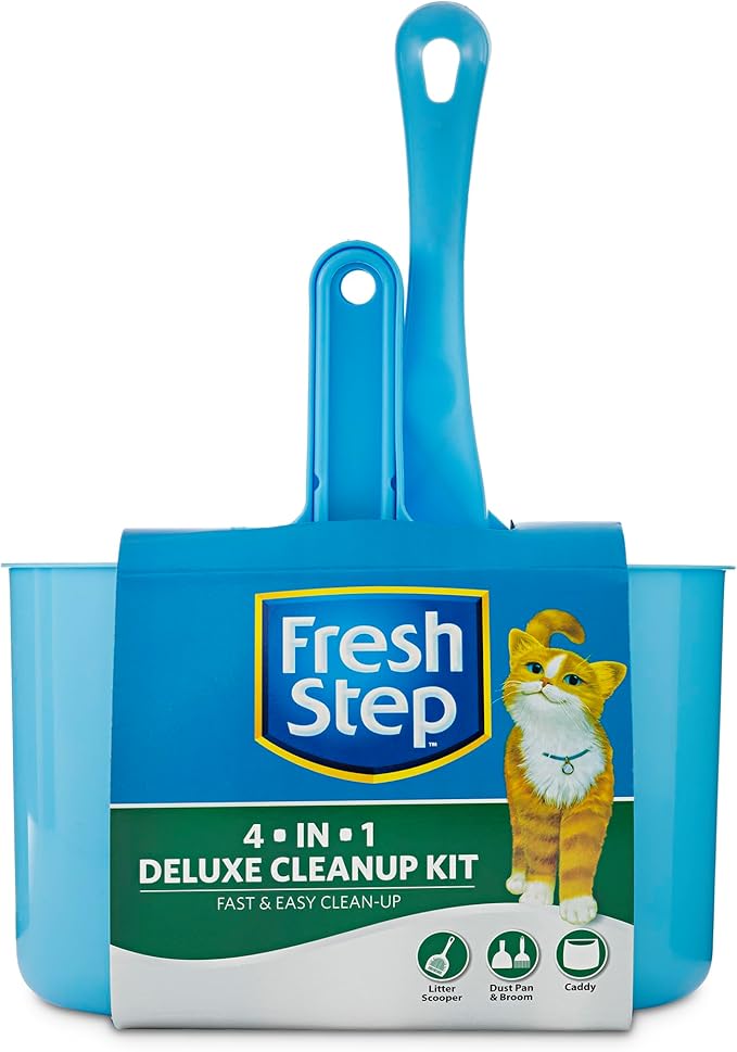 Fresh Step Starter Kit for Cats | Cat Litter Cleanup Kit with Everything Pet Parents Need for Cat and Kitten Cleanup| Cat Litter Box Deluxe Cleanup Kit