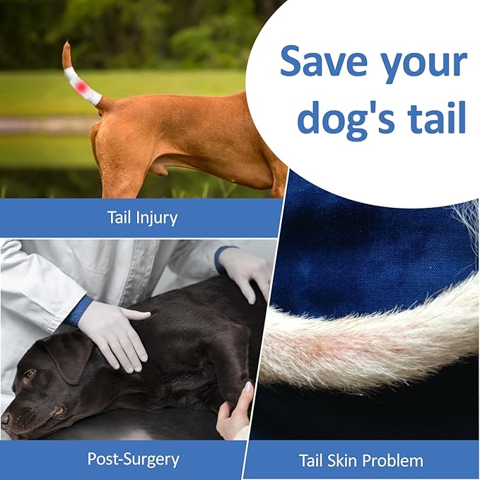 BARKLESS Dog Tail Protector, Dog Tail Guard for Medium Large Dogs, Adjustable Dog Tail Cover to Prevents Licking Wounds, Breathable Tail End Bag for Happy Tail Syndrome Recovery