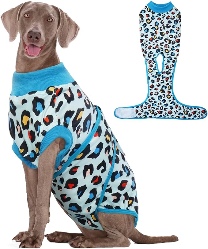 Kuoser Dog Recovery Suit, Dog Surgery Suit Female Spay Soft Breathable Dog Neuter Recovery Suit for Male Dogs, Prevent Licking Dog Onesie Pet Surgical Shirt Alternative to Cone E-Collar, 2XL