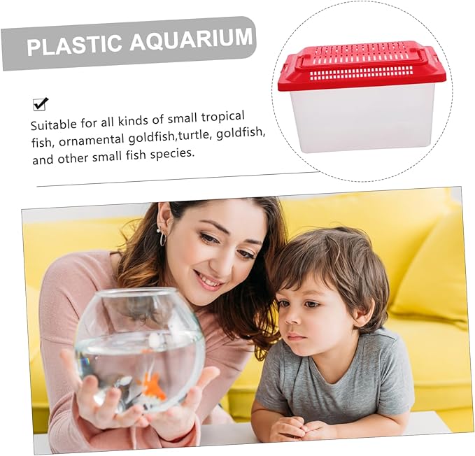 FRCOLOR 2pcs plastic turtle fish tank turtle aquarium acrylic reptile cage amphibians habitat clear reptile breed container gecko habitat glass container Turtle Tank household breeding box