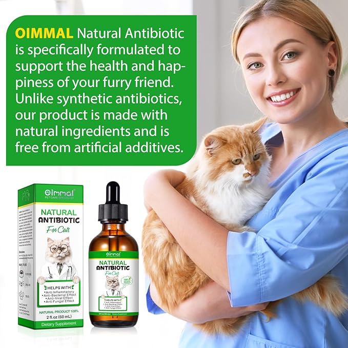 Cat Antibiotics for Infection Wounds,Natural Cat Antibiotics for UTI,for Cats Ear Infection & Upper Respiratory Infection & Infection Stomitas,Supports Immune & Cats Allergy Relief, Cats Multivitamin