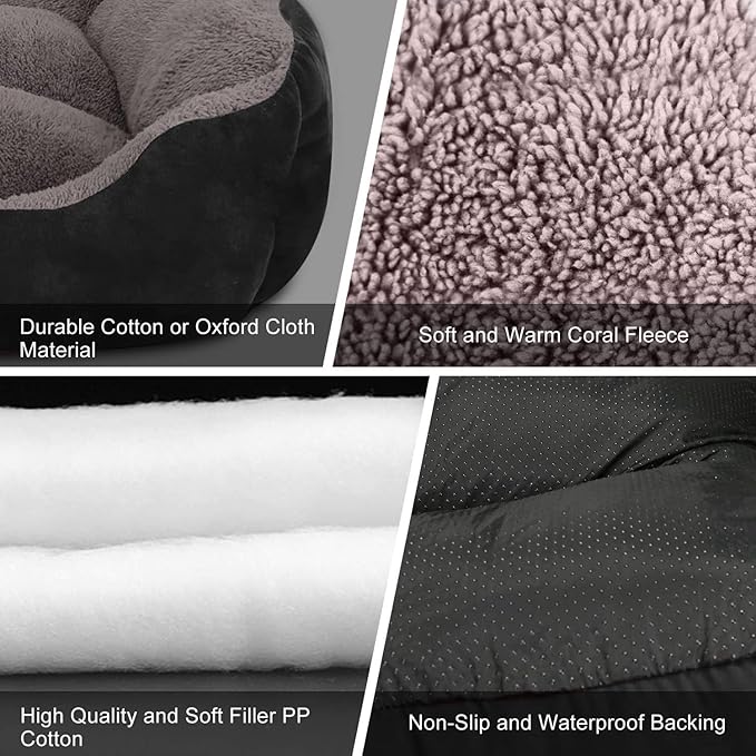 PUPPBUDD Dog Beds for Large Dogs, Rectangle Washable Dog Bed Comfortable and Breathable Pet Sofa Warming Orthopedic Dog Bed for Large Medium Dogs