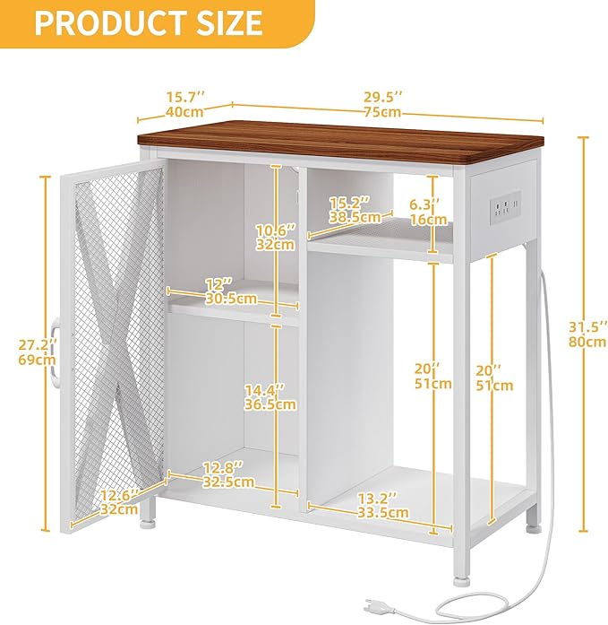 DWVO 20-29 Gallon Aquarium Stand with Power Outlets & LED Light, Cabinet for Fish Tank Accessories Storage - Metal Fish Tank Stand Suitable for Turtle Tank, Reptile Terrarium, 350LBS Capacity, White