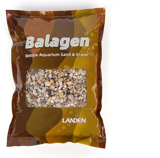 LANDEN BALAGEN Sand Natural River Rock 2L(7lb), Fish Tank Gravel, Pea Gravel, Coarse Sand for Plants, Pebbles for Indoor Landscaping, Ideal for Aquarium Substrate, Φ4-15mm