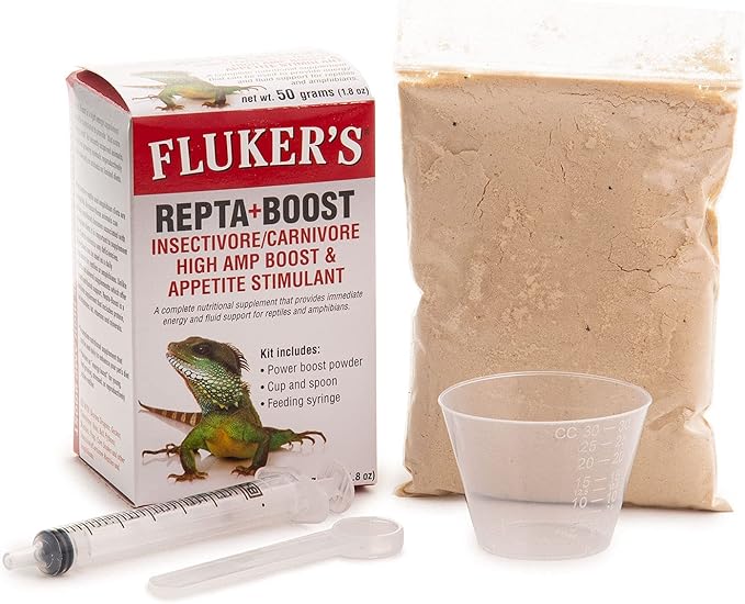 Fluker's Repta Boost, Insectivore and Carnivore High AMP Boost Reptile Supplement, 50gm