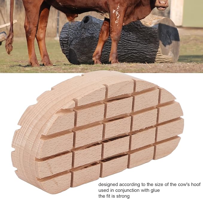 10Pcs Wooden Horse Hoof Pad,Waterproof Breathable Cow Hoof Triming Pads,Strong Fit Horses Horses Hoof Pads,for Cows Horses