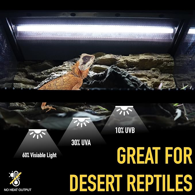 T5 Reptile UVB Light Tube, T5 UVB Tubes, 2-Pack 10.0 UVB 24W, for Desert-Dwelling Reptiles, Bearded Dragon UVB Light Lamp, Length 22''