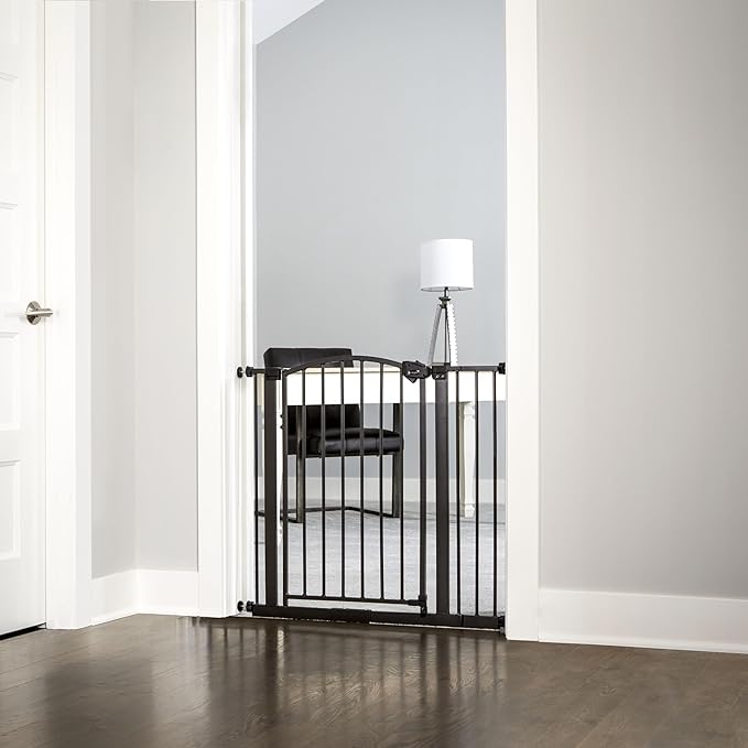 Regalo Easy Step Extra Tall Walk Thru Baby Gate, Bonus Kit, includes 4-Inch & Easy Step Arched Décor Walk Thru Baby Gate, includes 4-Inch Extension Kit, 4 Pack Pressure Mount Kit and 4 Pack