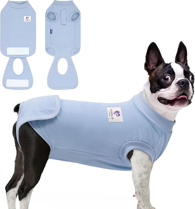 cyeollo Dog Surgery Recovery Suit Soft Breathable Female Male Pet Bodysuit for Spay, Neuter, Surgical Recovery Shirt for Small Medium Large Dogs, Blue, M