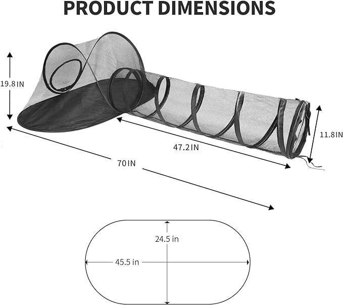 Rest-Eazzzy Cat Tent Outdoor, Pet Enclosure Tent Suitable for Cats and Small Animals, Indoor Playpen Portable Exercise Tent with Carry Bag(Pet Tent& Tunnel) S