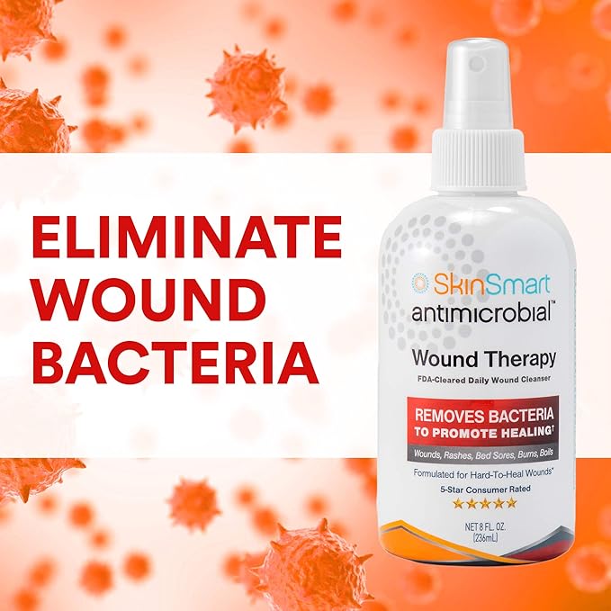 SkinSmart Antimicrobial Wound Therapy, Hypochlorous Acid Safely Removes Bacteria so Wounds Can Heal, Travel Size 2 Ounce Spray (Pack of 3)