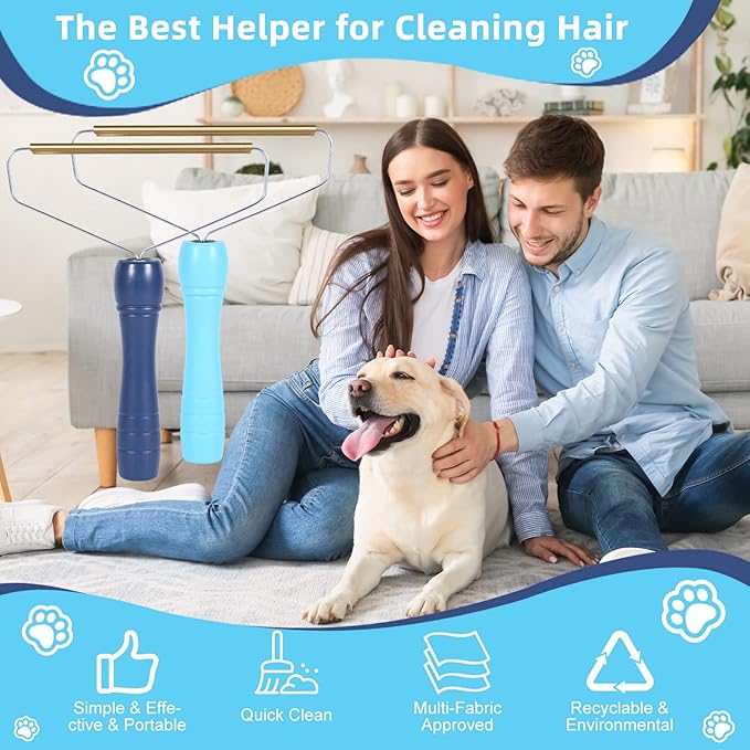 Pet Hair Remover for Couch, Lint Remover, Dog Hair Remover for Clothes, Cleaner Pro Pet Hair Remover, Lint Shaver, Cat Hair Remover for Furniture, Carpet Rake Scraper (1PCS-SkyBlue)