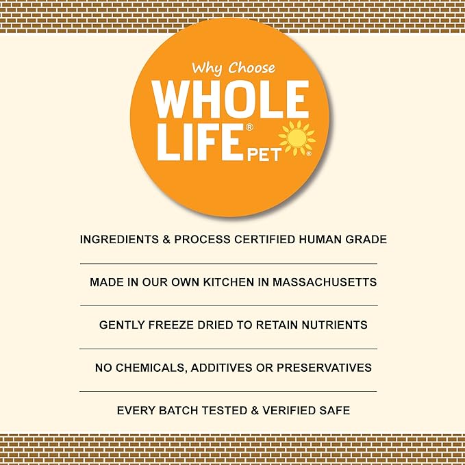 Whole Life Pet USDA Certified Organic Chicken - Dog & Cat Treat Or Topper - Human Grade, Freeze Dried, One Ingredient - Protein Rich, Grain Free, Made in The USA