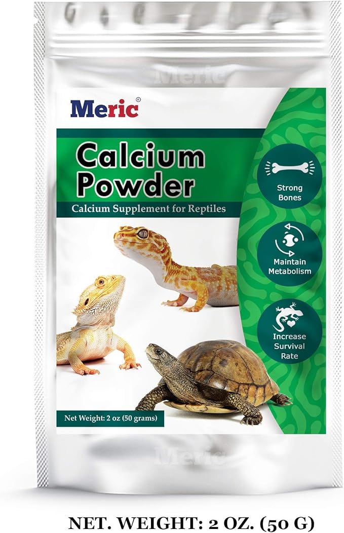 CoCoo Reptile Calcium Powder, Ideal for Leopard Geckos, Chameleons, Iguanas, Turtles, Chicken & Dog, Avoid Vitamin D3 Overdose in Bearded Dragons, Lizards Love It, Energy-rich Additional Feed, 2 oz.