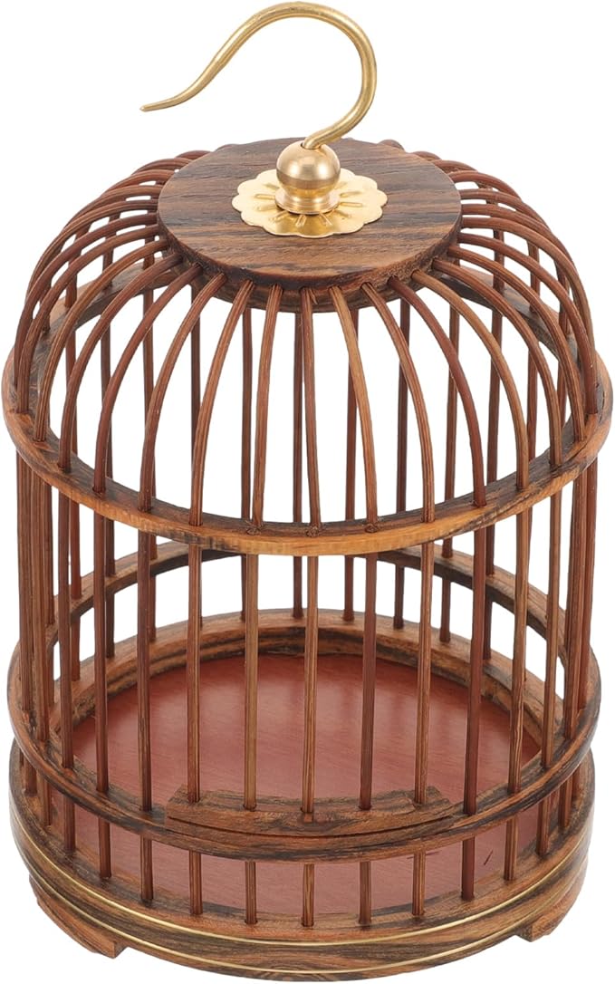 BESPORTBLE Pet Cage Round Birdcages Outdoor Decorative Bird Cage Wood Hamster Cage for Small Parakeet Cage Hanging Cage for Bird Wooden Bird Nest