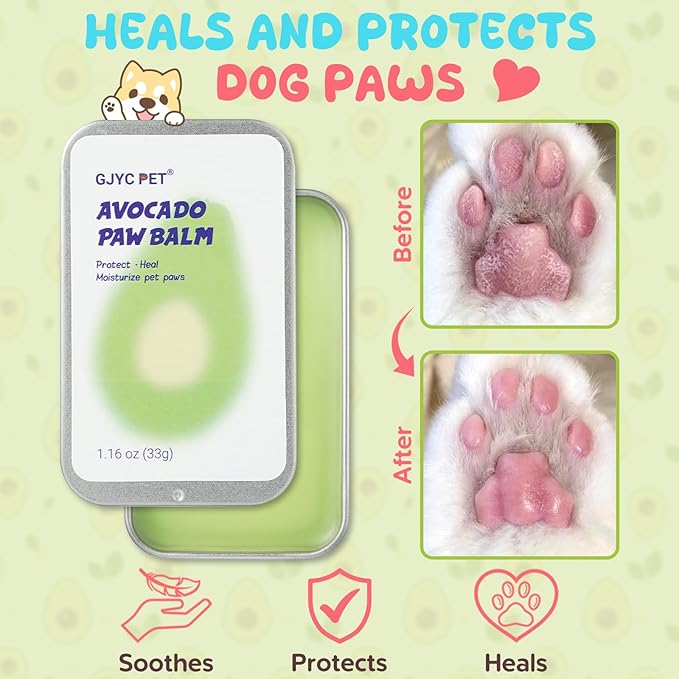 Avocado Paw Butter for Pets (33g) - Natural Moisturizing Cream for Dogs & Cats, Protects & Softens Paw Pads