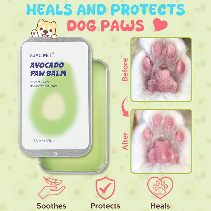 Avocado Paw Butter for Pets (33g) - Natural Moisturizing Cream for Dogs & Cats, Protects & Softens Paw Pads