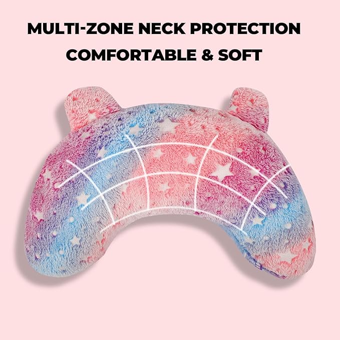 Pet Pillow for Dogs, Glow in The Dark Soft Dog Neck Pillow, U-Shaped Pillow for Cat and Dog, Machine Washable Pet Calming Toy, Joint Relief Sleeping Improve for Pets (Pink, M)