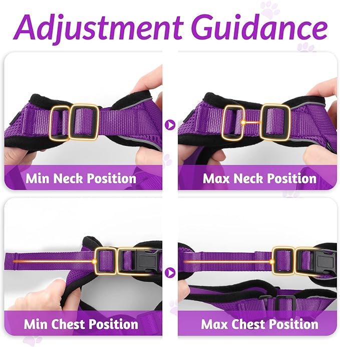 rabbitgoo Cat Harness and Leash for Walking, Escape Proof Soft Adjustable Vest Harnesses for Cats, Easy Control Breathable Reflective Strips Jacket, Purple, XS