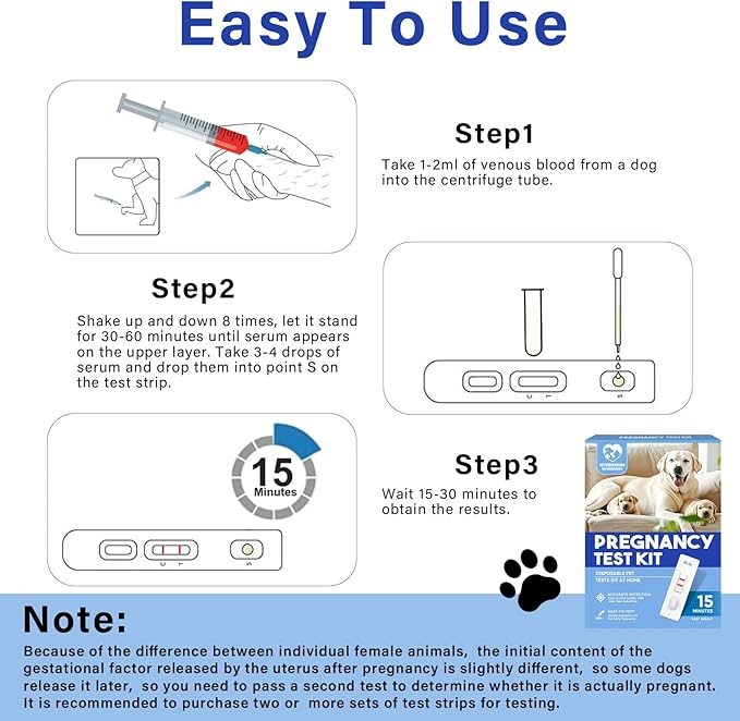 Dog Pregnancy Test, Dog Pregnancy Test Kit at Home, Early Pregnancy Test Strips for Pet, Convenient & Disposable Pregnancy Tests Strip