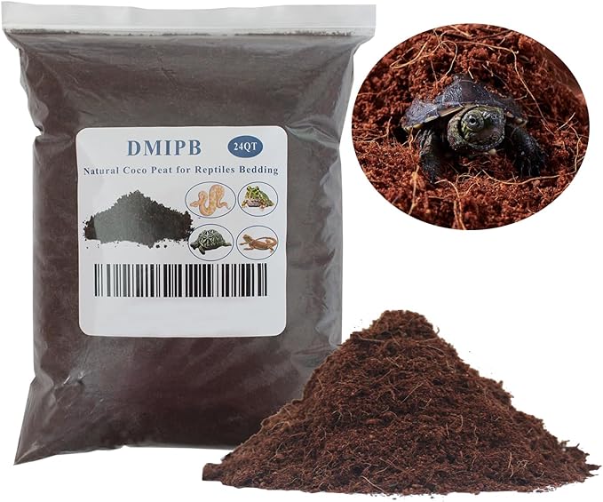 24 Quart Reptile Soil Loose Coconut Fiber Substrate for Snakes Lizards, Frogs Bedding, Bioactive Terrarium Tanks, Organic Coco Coir for Garden Plant Soil Brown