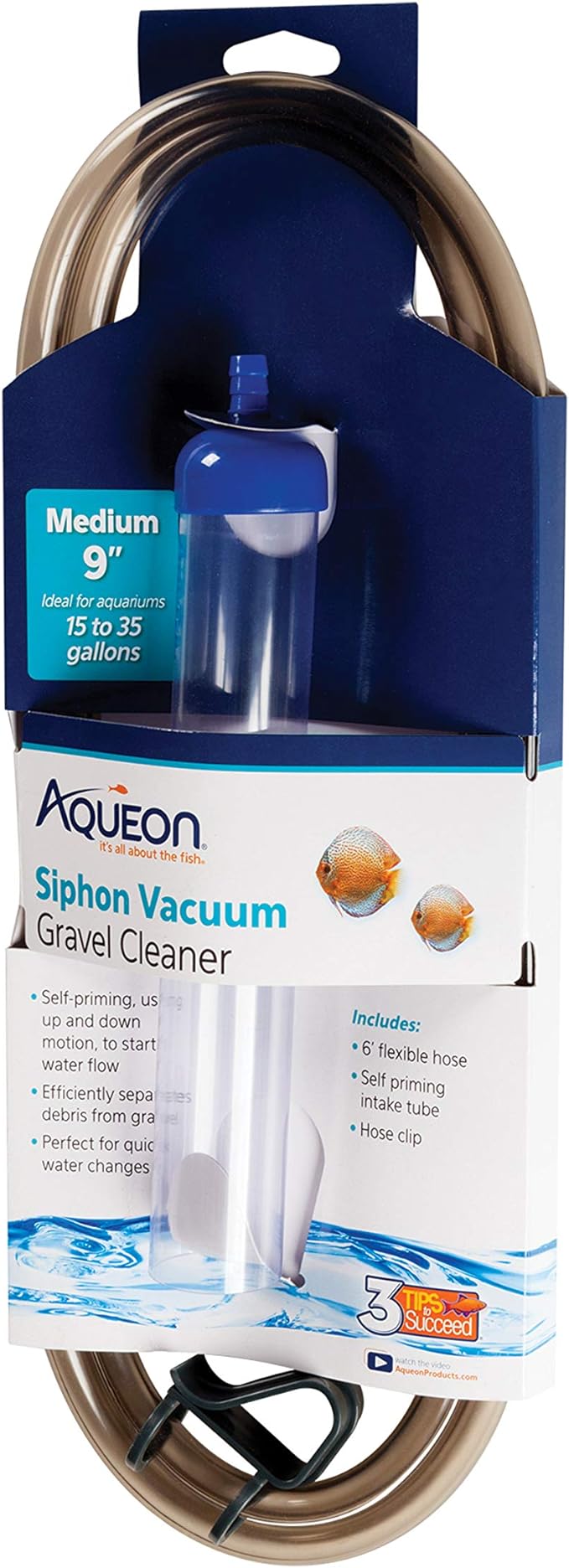 Aqueon Aquarium Siphon Vacuum Gravel Cleaner Medium - 9 Inches