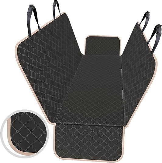 Dog Car Seat Cover Dog Seat Cover for Back Seat Scratch Prevention Dog Hammock Protects Against Dirt Dog Seat Covers for Cars Fits for Small SUVs and Trucks 60"x 64", Khaki