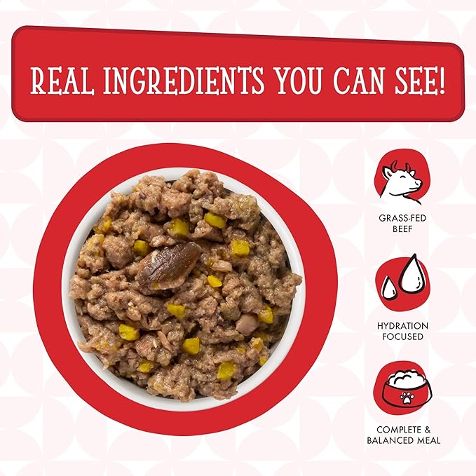 Weruva Dogs in The Kitchen, The Double Dip with Beef & Wild-Caught Salmon Au Jus Dog Food, 2.8oz Pouch (Pack of 12), Red