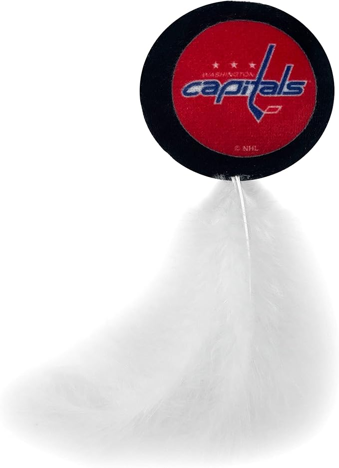 BEST PLUSH CAT TOY NHL WASHINGTON CAPITALS Complete Set of 3 piece Cat Toys filled with Fresh Catnip. Includes: 1 Jersey Cat Toy, 1 Hockey Puck Cat Toy with Feathers & 1 #1 Fan Cat Toy. With Team LOGO