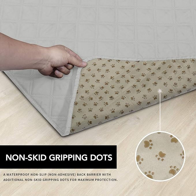 Easy-Going 100% Waterproof Dog Bed Cover, Non-Slip Pet Blanket for Furniture, Washable Couch Cover, Repleasement Sofa Cover (96x82 in, Light Gray)