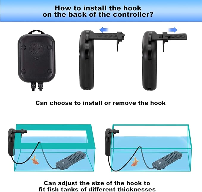 AQQA Submersible Aquarium Heater,100W/200W/300W/500W/800W/1000W/1200W Fish Tank Heater,External Temperature Controller LED Temperature Display,Suitable for Saltwater and Freshwater(1200W)