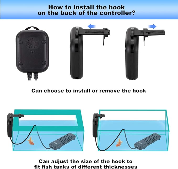 AQQA Submersible Aquarium Heater,100W/200W/300W/500W/800W/1000W/1200W Fish Tank Heater,External Temperature Controller LED Temperature Display,Suitable for Saltwater and Freshwater(800W)