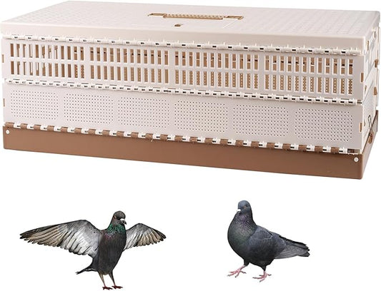 Plastic Folding Pigeon Cage, Portable Pet Bird Travel Cage Carrier Pigeon Cage Pairing Cage Pigeon Nest Box Easy to Clean for Training and Release Competition (XL)