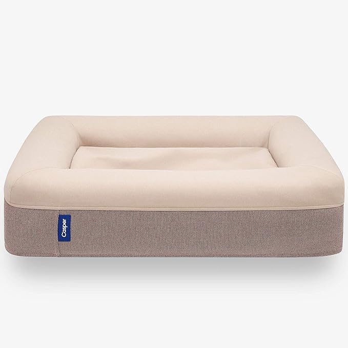Casper Dog Bed, Plush Memory Foam, Large, Sand, 35.0"L x 45.0"W x 7.0"Th