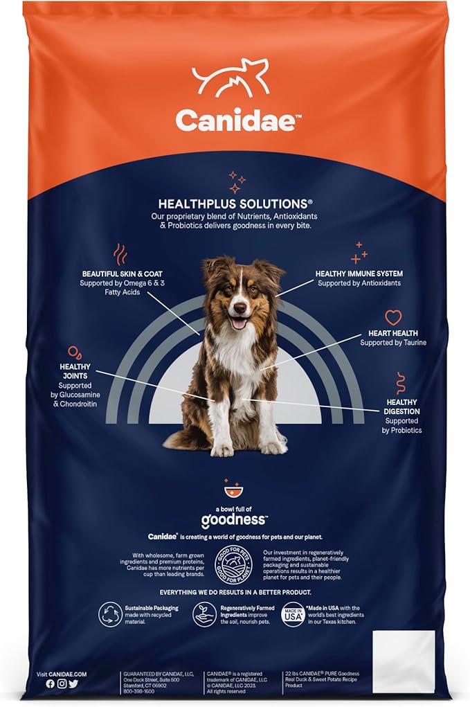 Canidae Pure Real Duck & Sweet Potato Recipe Adult Dry Dog 4 LB