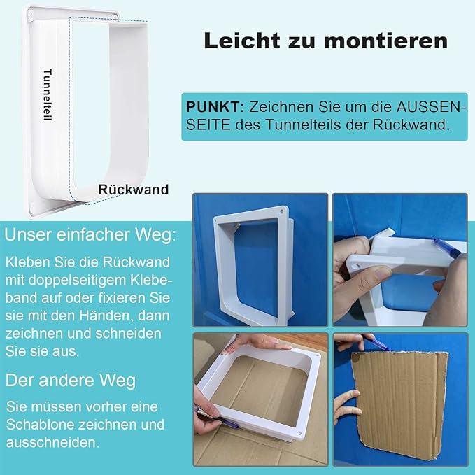 Cat Door, Safety Pet Door with 4 Way Lock, Weatherproof & Easy Installation Cat Flap Door for Interior Exterior Door, Window, Wall(X-Large, 7.87in x 8.66in Flap)