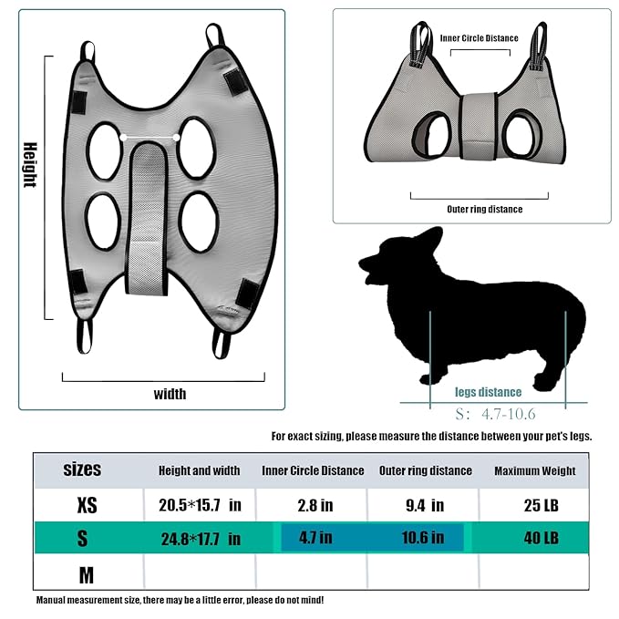 Cat and Dog Grooming Hammock with Safety Belt for Nail Clipping、Grooming,Cat bathing bag for cat nail trimming and coat care，Pet Grooming Hammock for Dogs & Cat, Dog Grooming Harness（S）