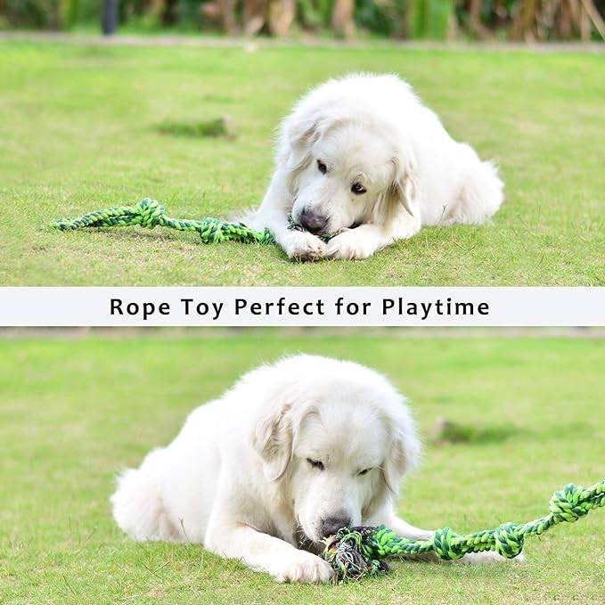 SHARLOVY Dog Toys for Large Dogs and Aggressive Chewers, Extra Large Durable Dog Toy,5-Knot Rope Tug,Heavy Duty Chew Sturdy Cotton Knot Rope Toy for Large Breed Dogs,Indestructible Rope