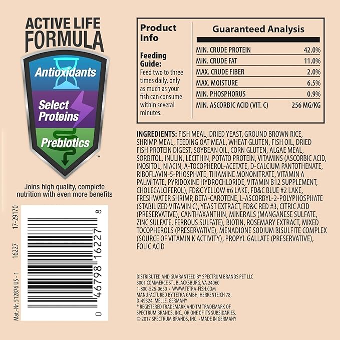 Tetra Goldfish Flakes, Nutritionally Balanced Diet For Aquarium Fish, Vitamin C Enriched Flakes, 3.53 oz