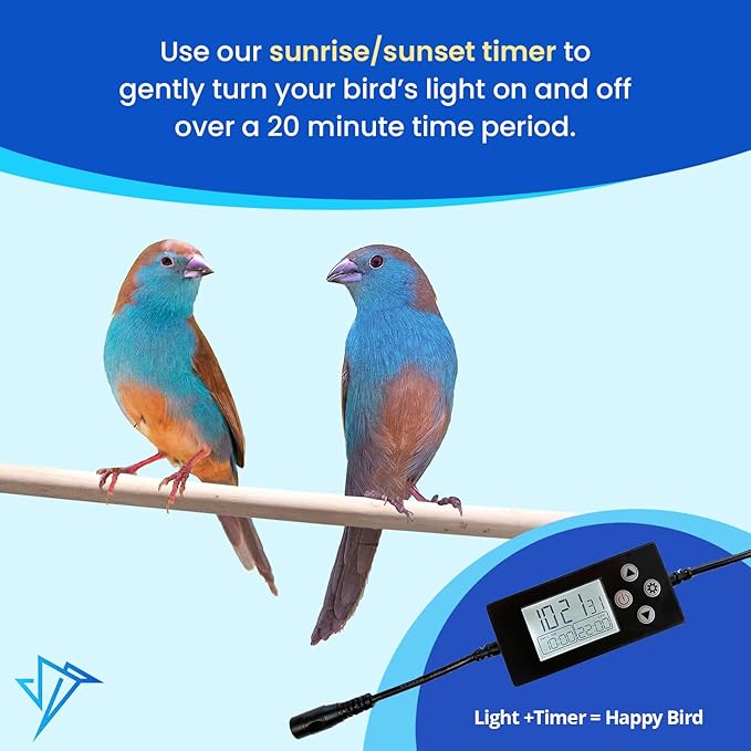 M&M Cage Company - Bird Cage Light - Full Spectrum LED Pet Light for Soft Bill Birds - Simulates Natural Environment - Safe for All Avian Species - No Bulbs to Change (10" Long)