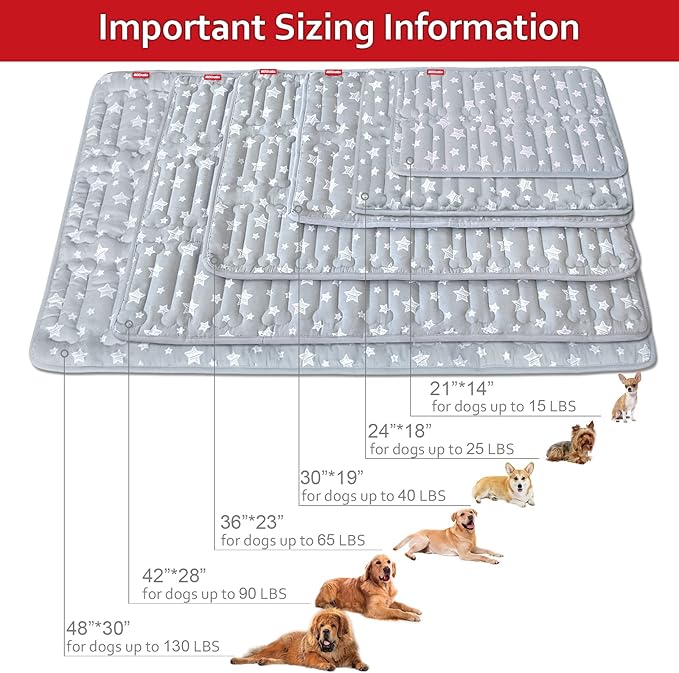 Dog Crate Mat (24" X 18"), Soft Dog Bed Mat with Cute Prints, Personalized Dog Crate Pad, Anti-Slip Bottom, Machine Washable Kennel Pad